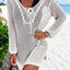 Elegant Openwork Tie Neck Blouse