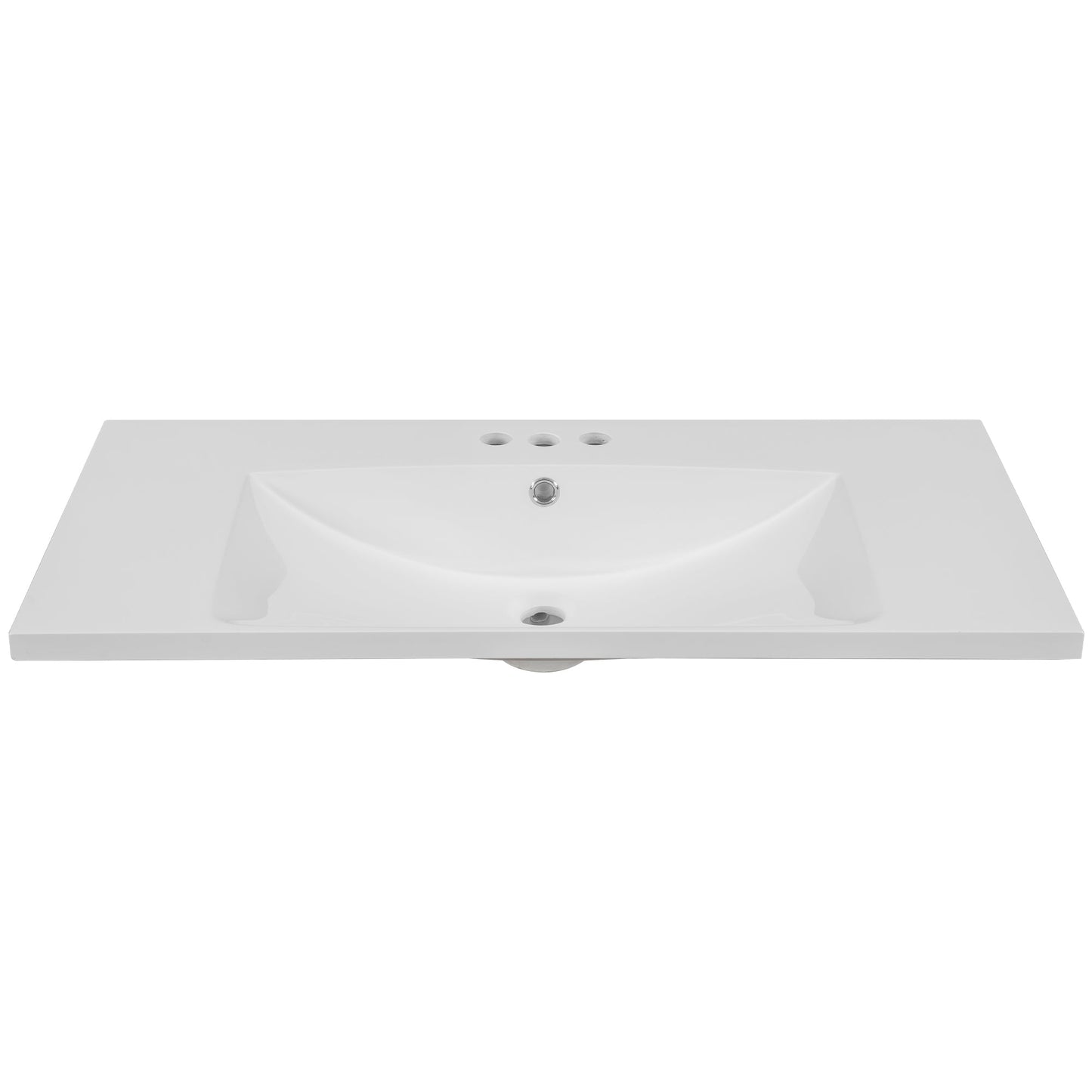 36" Single Bathroom Vanity Top with White Basin  3-Faucet Holes Ceramic  White - Korvel