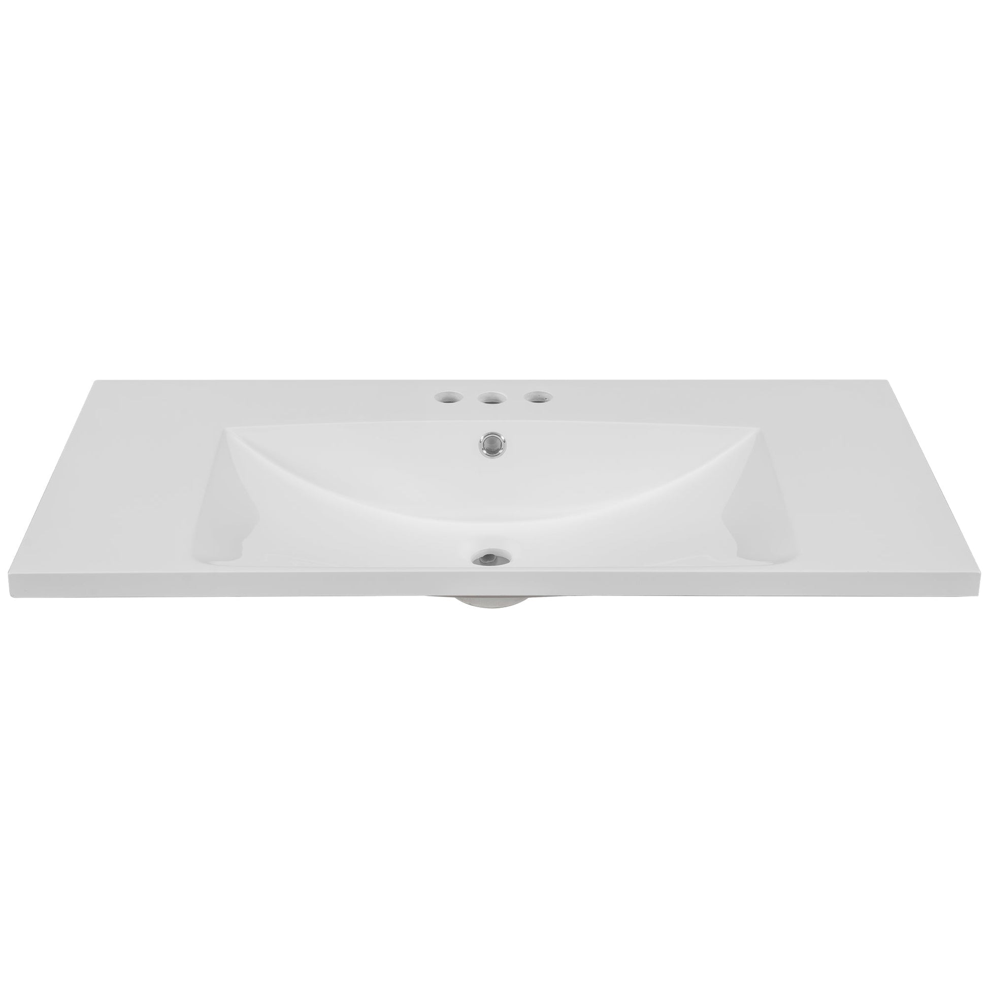 36" Single Bathroom Vanity Top with White Basin  3-Faucet Holes Ceramic  White - Korvel