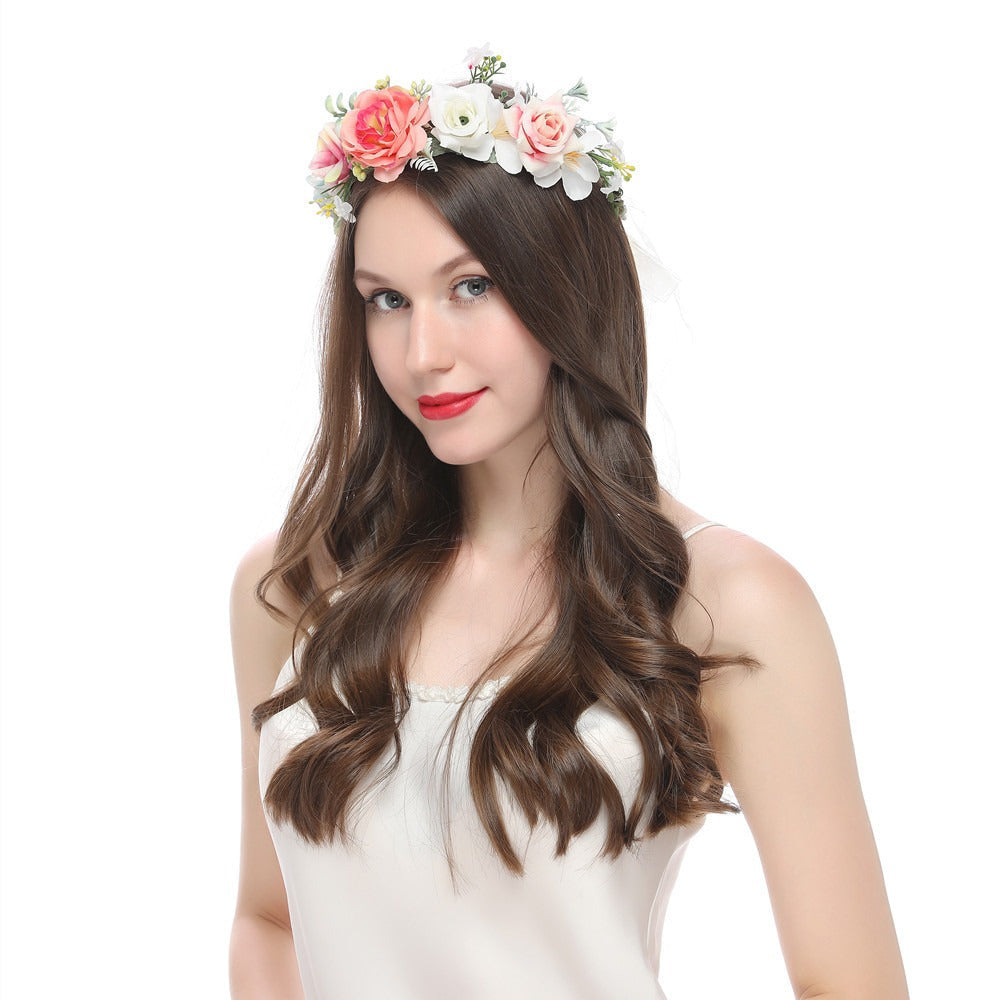 Handmade rattan wreath headband with macaron bright colored headband hairband - Korvel
