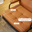 Living room chair with adhesive leather armrests, high backrest, metal legs, and soft padding (1 piece in brown) - Korvel