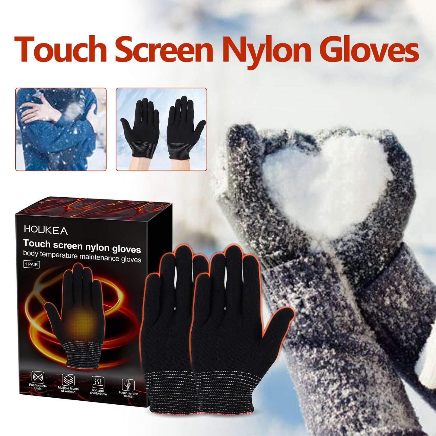 Premium Nylon Winter Gloves for Outdoor Sports