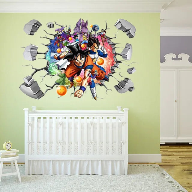 Riman Dragon Ball 3D Wall Sticker Corridor Layout Decorative Sticker Super Saiyan Cartoon DIYSticker Son Goku Children's ToyGift - Korvel