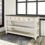 Table Console Rétro avec Étagères Ouvertes - Espresso et Beige