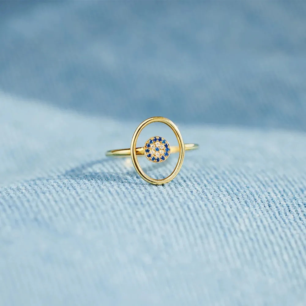 Anillo de Ojo Maligno de Plata Esterlina 925