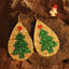 PU Leather Christmas Tree Earrings - Korvel