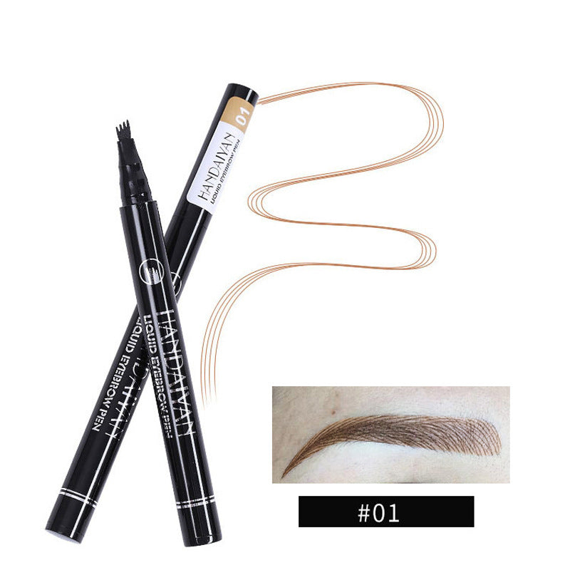 Four Head Eyebrow Pencil Liquid Eyebrow Pencil Very Fine Micro Carving Eyebrow Pencil Waterproof And Durable - Korvel