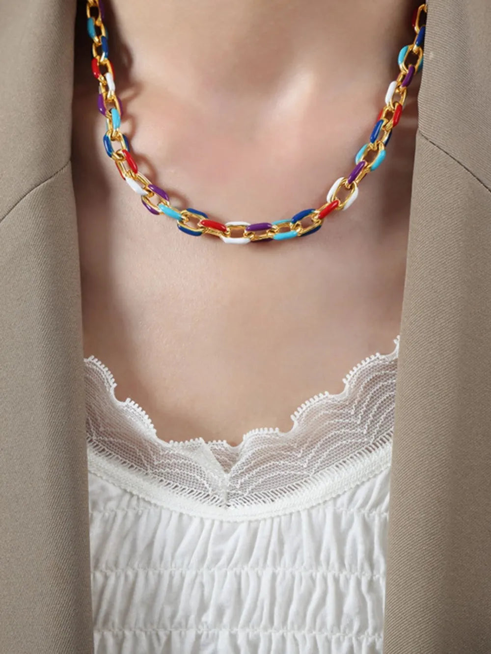 Niche Dripping Oil Titanium Steel Necklace for Women
