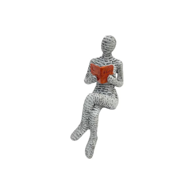 Figurine en Résine Fille Lisant pour Décoration Intérieure