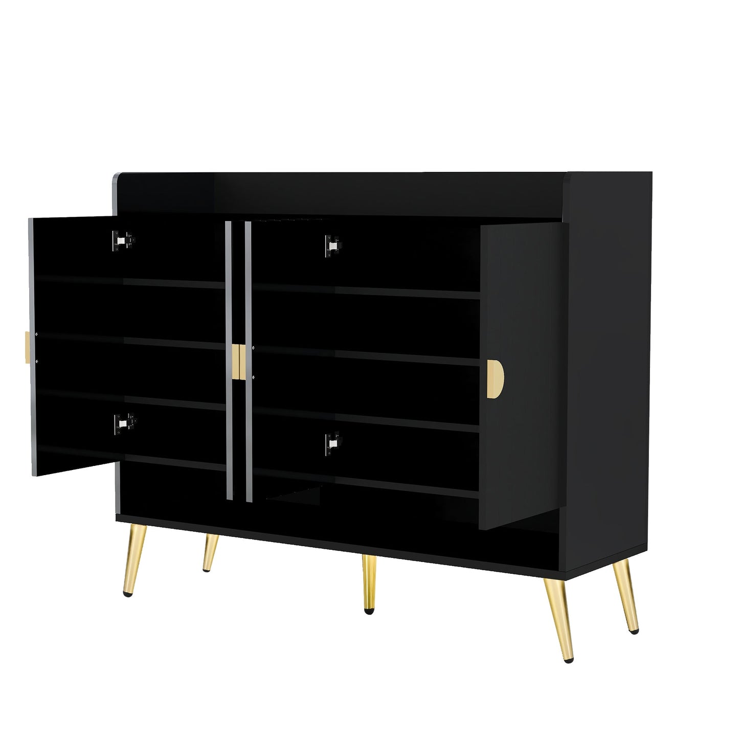 U-Can Modern Wooden Shoe Cabinet with Doors - 11-Tier Organizer