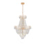Golden crystal pendant light, large modern luxury ceiling lighting (without light bulbs) - Korvel