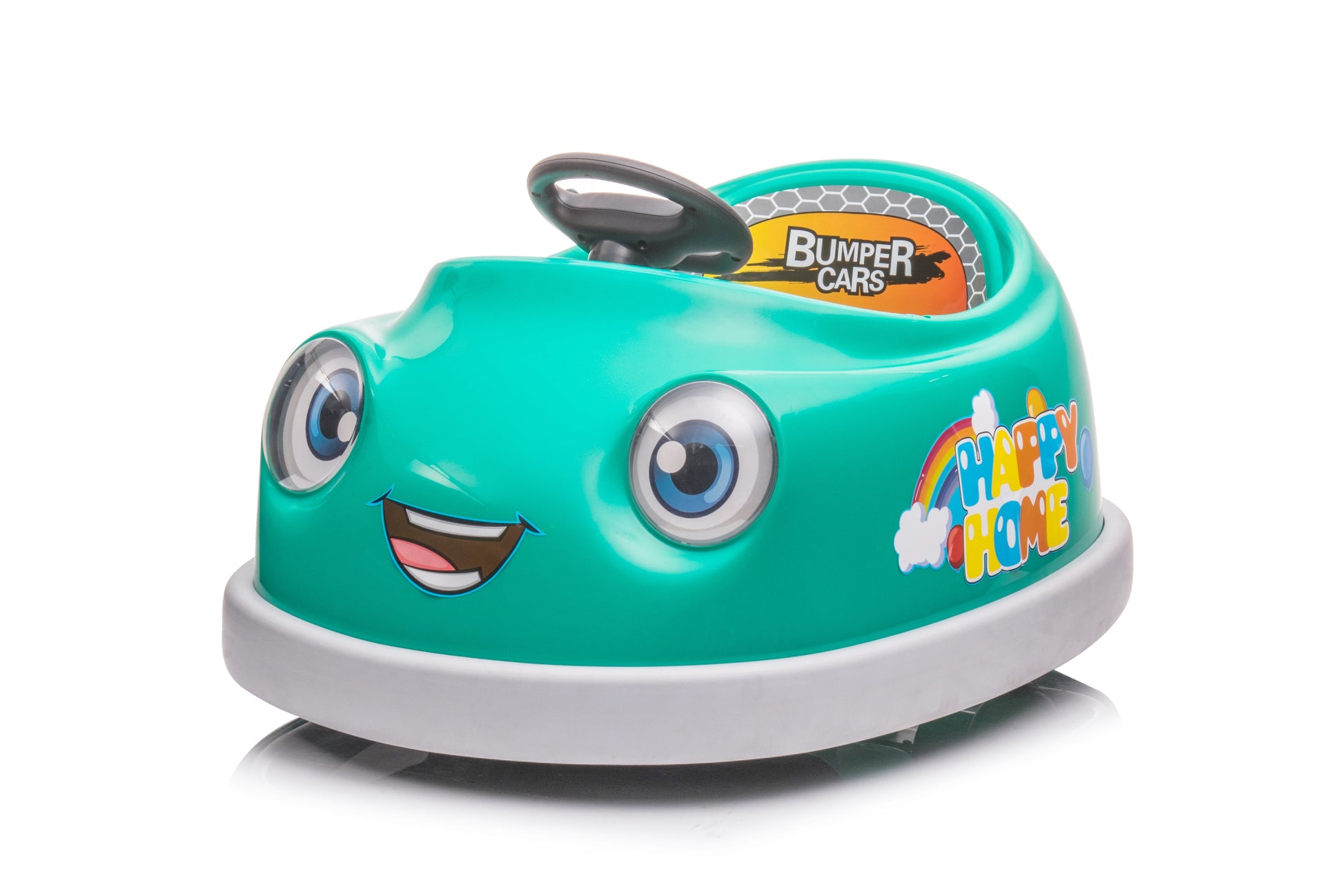 Bumper Car for Kids, 12v Dual Drive 1-6 Years Old Children's Electric Car with Pushrod Dinner Plate  Music Rocking Horse - Korvel