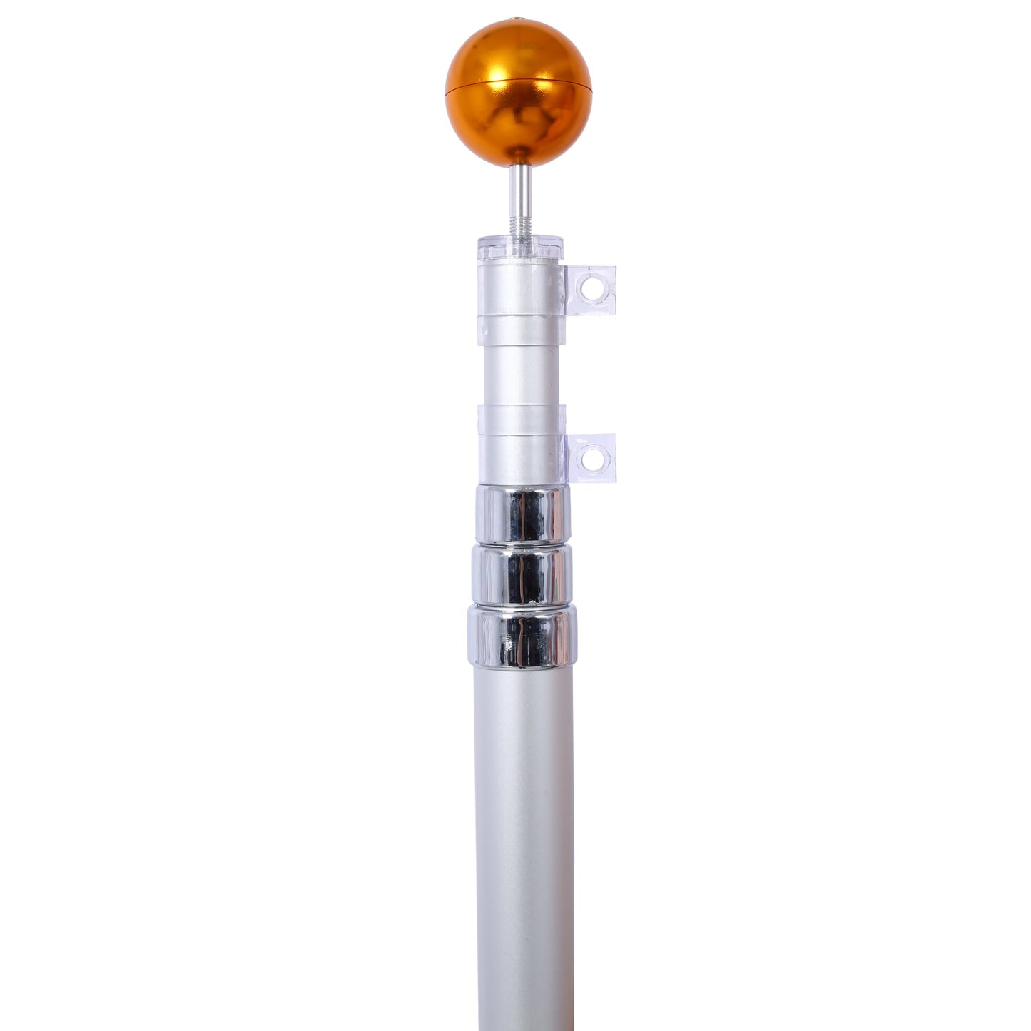 25FT segmented flagpole kit, ultra thick heavy-duty aluminum flagpole with top ball outdoor embedded flagpole - Korvel