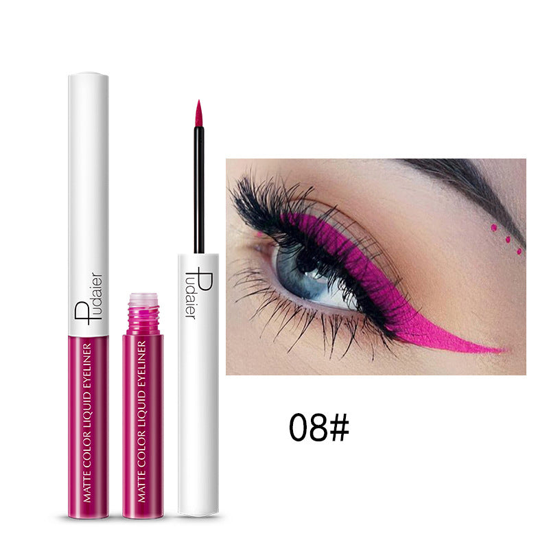 Quick-Drying Waterproof And Sweat-Proof Liquid Eyeliner Does Not Smudge Cosmetics Pudaier Color Eyeliner - Korvel