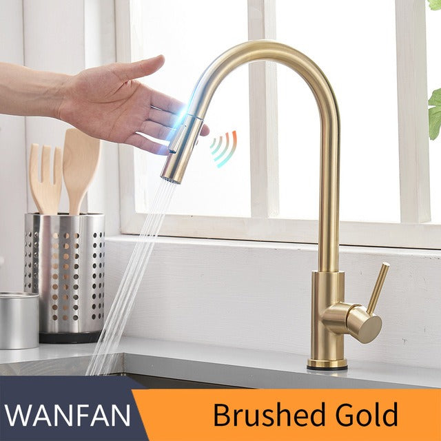 Premium 304 Stainless Steel Kitchen Faucet with Pull-Out Spray