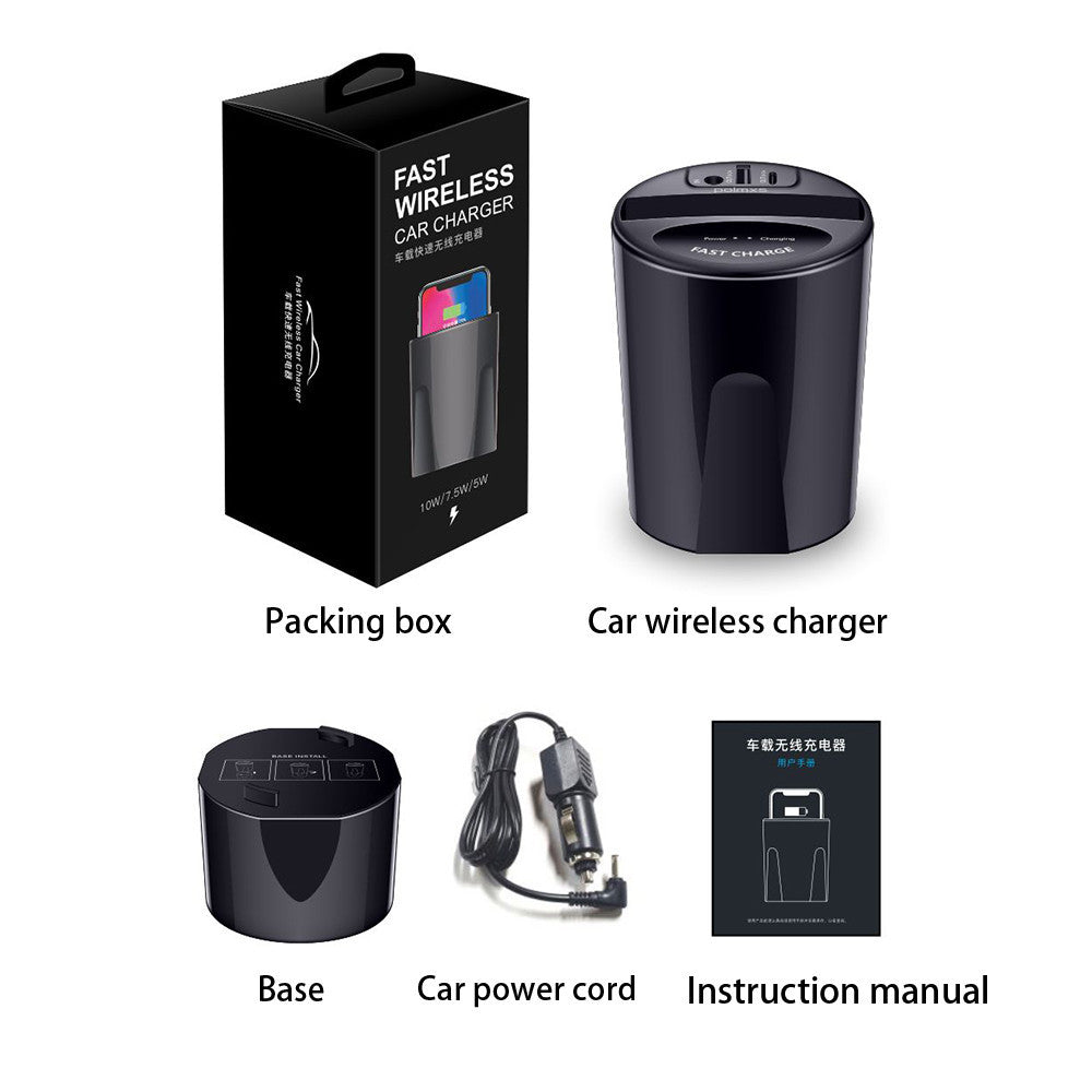 Chargeur de voiture sans fil 10W avec sortie USB