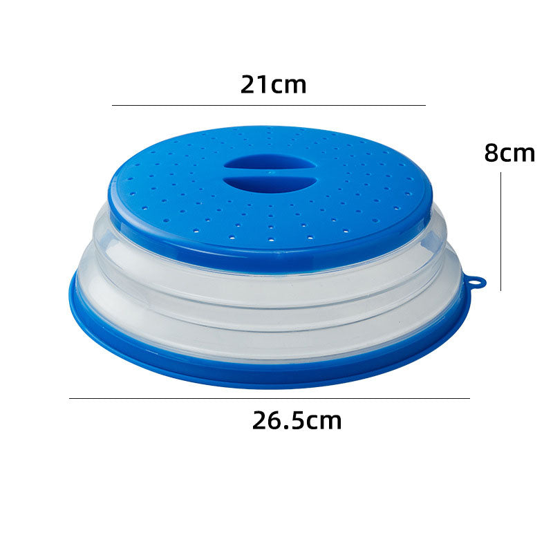 Folding cover with hooks, microwave heating cover, multifunctional silicone folding fresh-keeping cover, oil proof and splash pr - Korvel