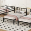 Twin over Twin & Twin Bunk Beds for 3, Twin XL over Twin & Twin Bunk Bed Metal Triple Bunk Bed, Black - Korvel
