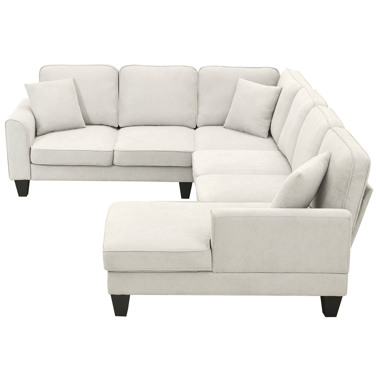 [VIDEO provided] [New] 108*85.5" Modern U Shape Sectional Sofa 7 Seat Fabric Sectional Sofa Set - Korvel