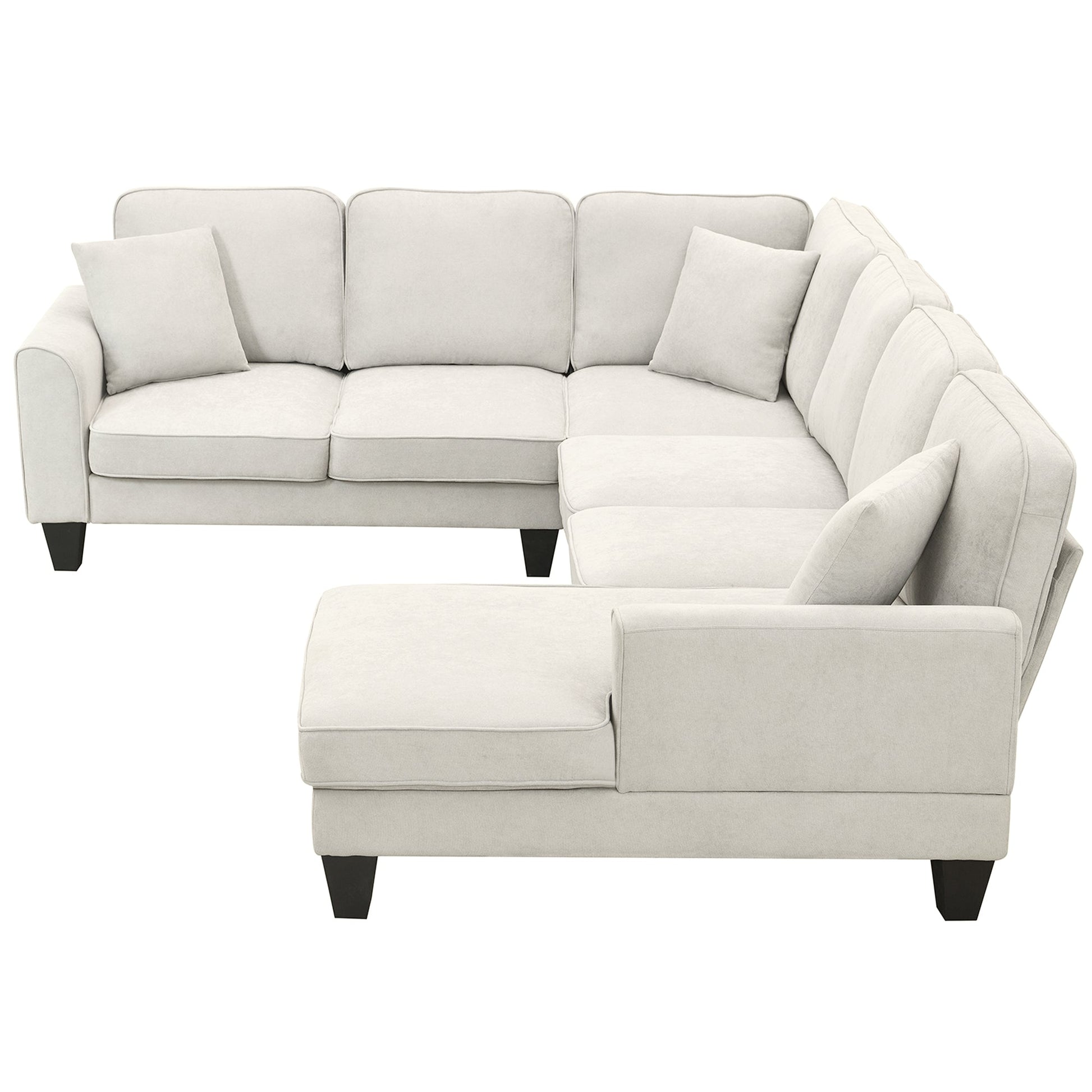 [VIDEO provided] [New] 108*85.5" Modern U Shape Sectional Sofa 7 Seat Fabric Sectional Sofa Set - Korvel