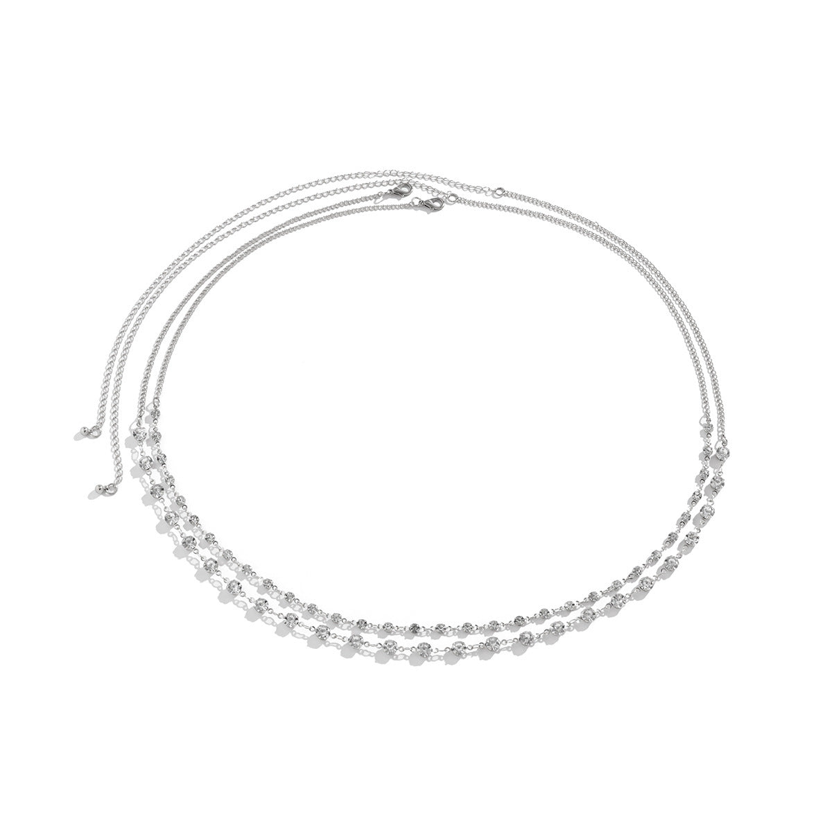 Chaîne de taille à franges empilées élégante avec strass