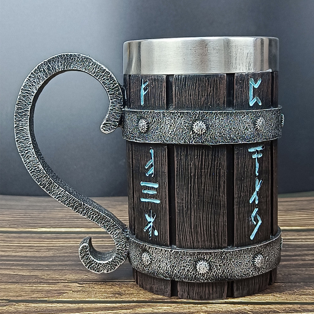 Wooden barrel beer cup personalized bamboo barrel mug large capacity bar cup - Korvel