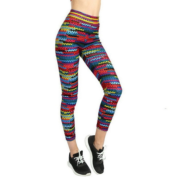 Vertvie Female Tight Pants Jogger Women Elastic Running Yoga Leggings 3D Print Execise Yoga Pants Slim Soft Leggings Multicolor - Korvel