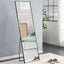 Aluminum alloy metal frame wall mounted full-length mirror black 65 * 23“ - Korvel
