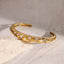 Stainless Steel Inlaid Rhinestone Cutout Bracelet