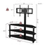 35.4 inch Black Multi-function TV Stand Height Adjustable Bracket Swivel 3-Tier - Korvel