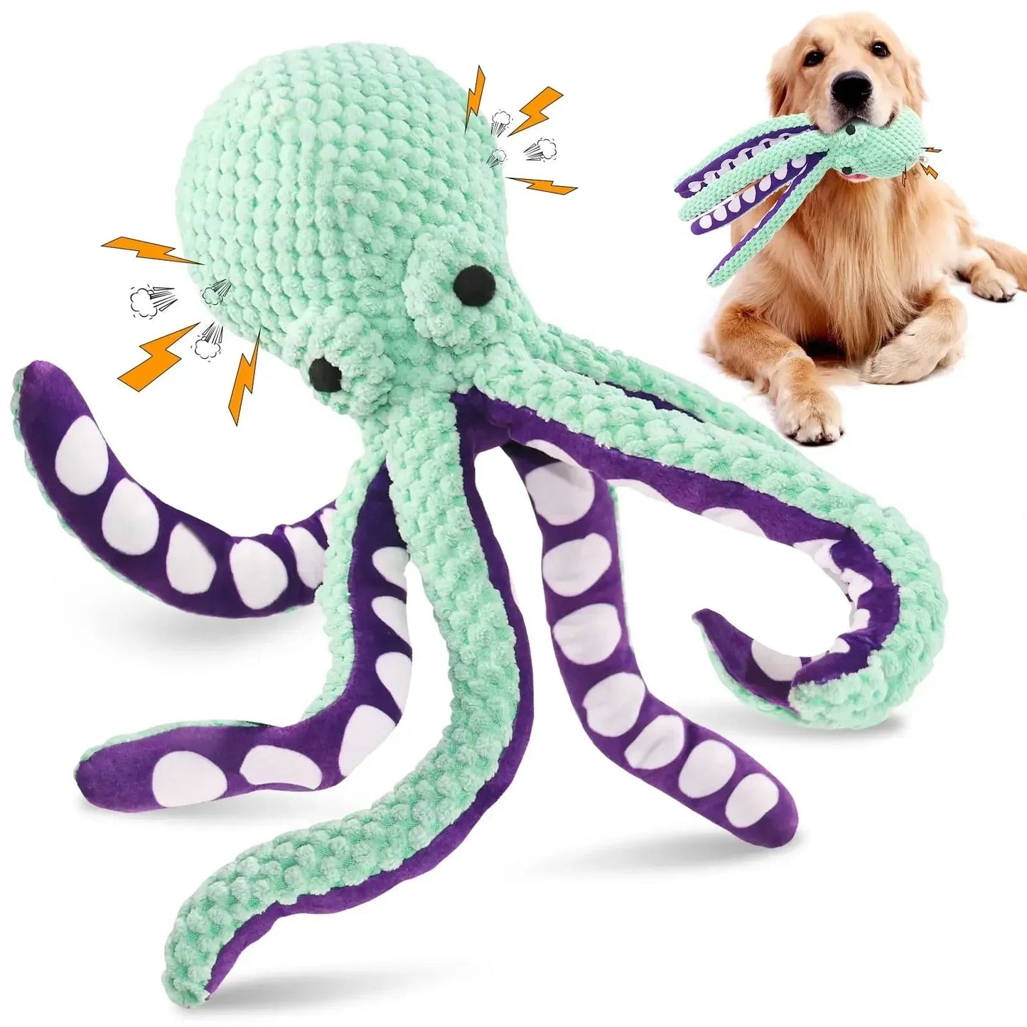 Interactive Plush Octopus Dog Toy for Chewing and Play