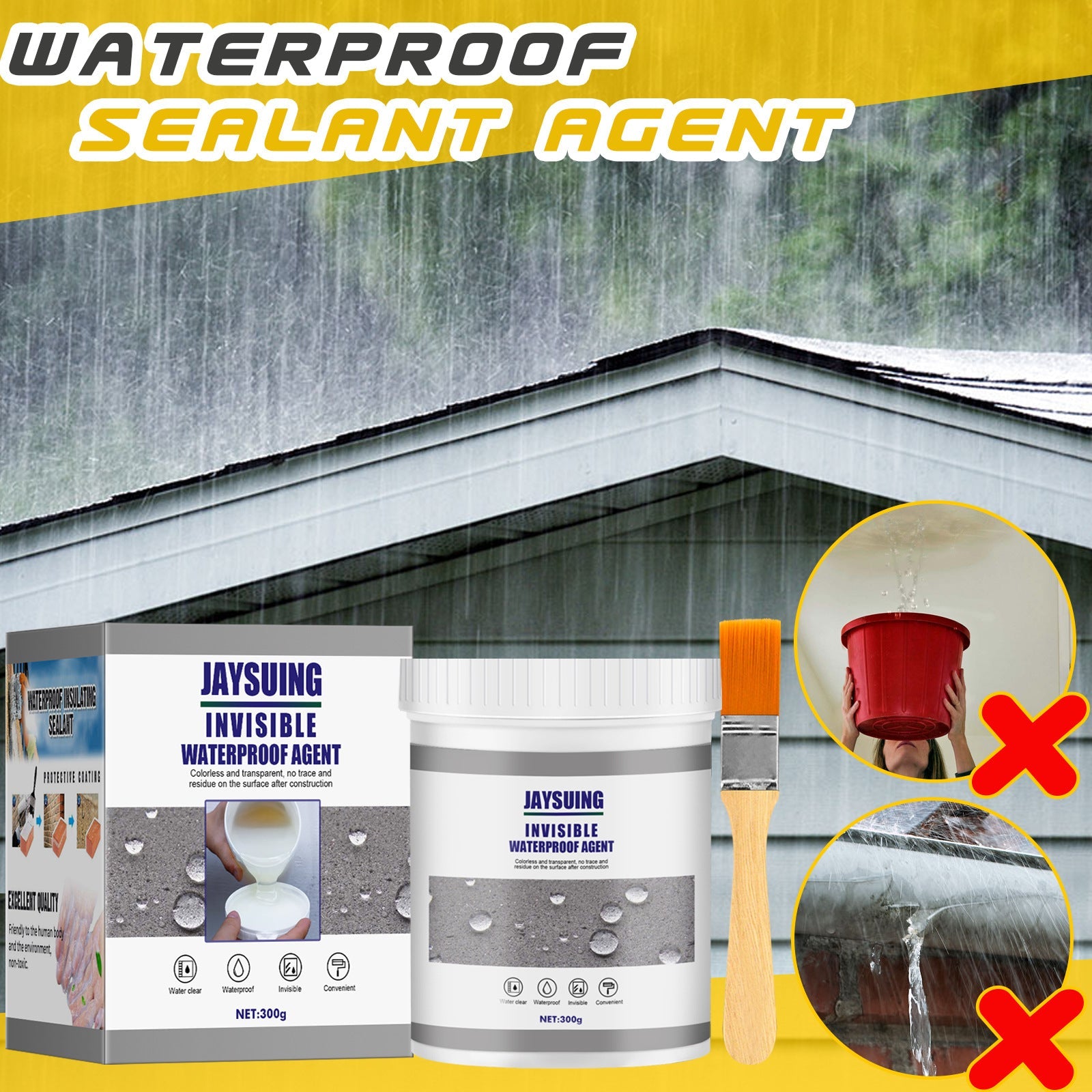 Jaysuing Bathroom Waterproofing Agent Anti-Leakage Water Plugging And Repairing The Outer Wall Of The Kitchen Without Smashing Bricks To Repair Leakage Sealing Paint - Korvel