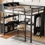 Lit mezzanine en métal premium avec armoire et bureau