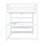 Full Size Loft Bed with Storage Shelves and Under-bed Desk  White - Korvel