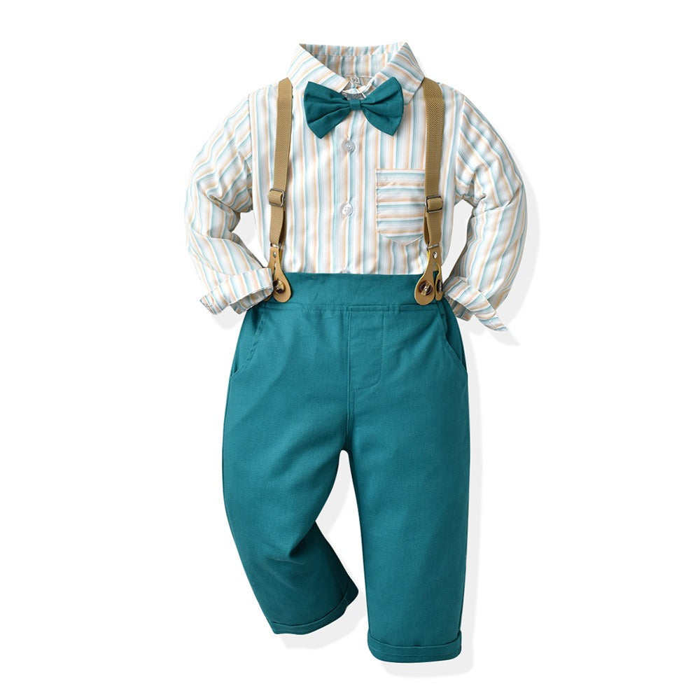 Children's Multi-Color Plaid Long Sleeve Cotton Suit