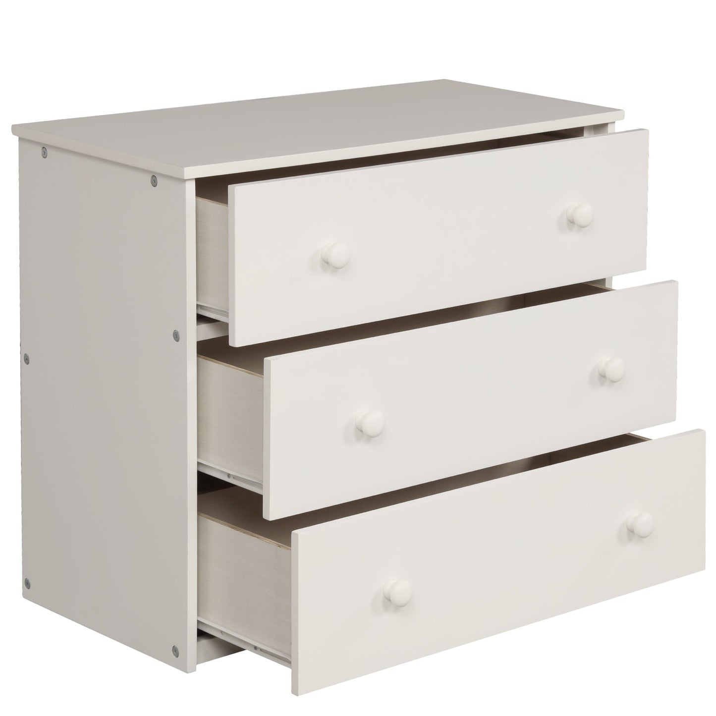 Low Study Twin Loft Bed with Cabinet and Rolling Portable Desk - White (OLD SKU :LP000113AAK) - Korvel