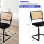 Dining Chairs Set of 2 velvet wicker side decorative chairs, black painted legs, modern medieval Bruell designed chairs, - Korvel