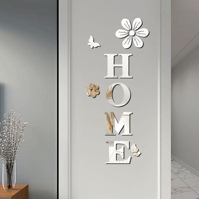Acrylic Mirror Wall Stickers - Floral Home Decor