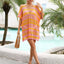 Tassel Openwork Striped V-Neck Cover Up - Korvel