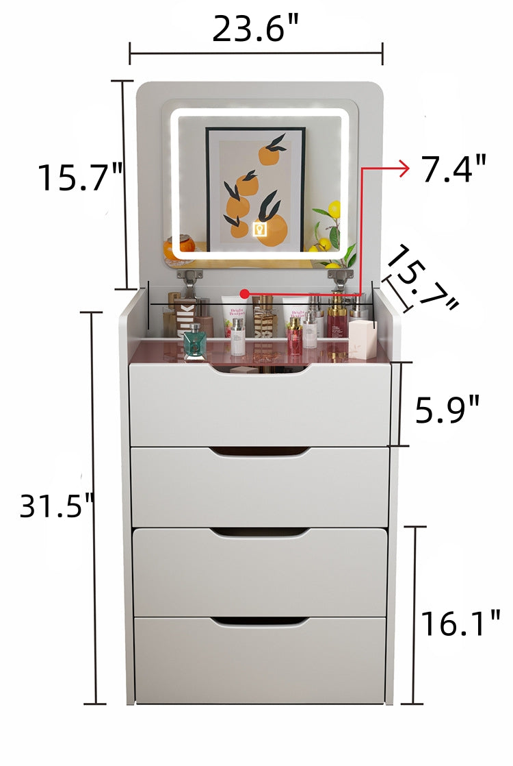 3-in-1 Compact Makeup Vanity Desk with Mirror