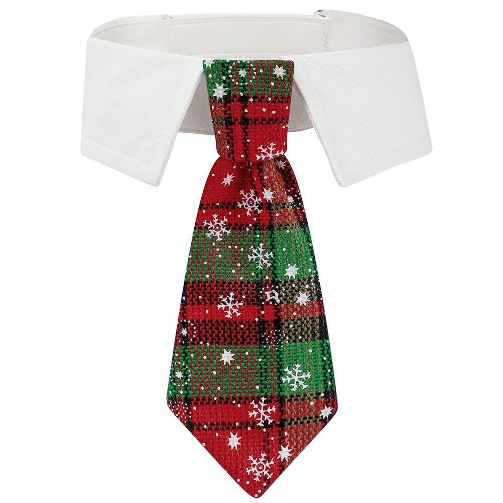 New British style handsome Christmas dog collar Christmas pet tie - Korvel