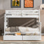 Wood Twin over Full Bunk Bed with 2 Drawers  White - Korvel
