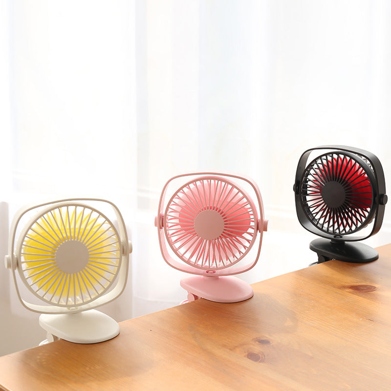 Mini ventilateur de bureau silencieux à clip - Chargement USB, design compact