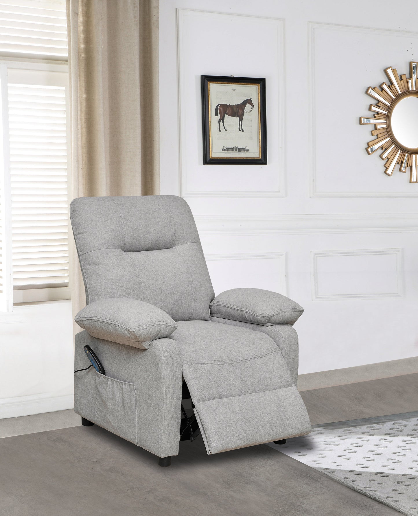 Recliner Chair with Message and Heater, Recliner Chair for Adult, Manual Control Message Chair - Korvel