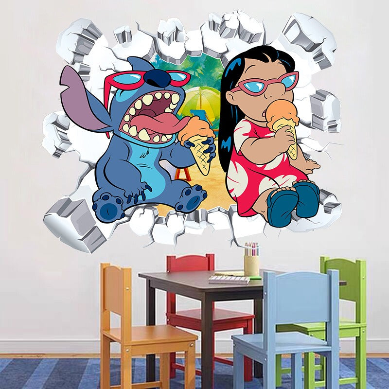 StarCraft Baby Stitch Wall Sticker Self Adhesive Picture Back Adhesive Cartoon Sticker Bedroom Dormitory Bedhead Wall Wallpaper - Korvel