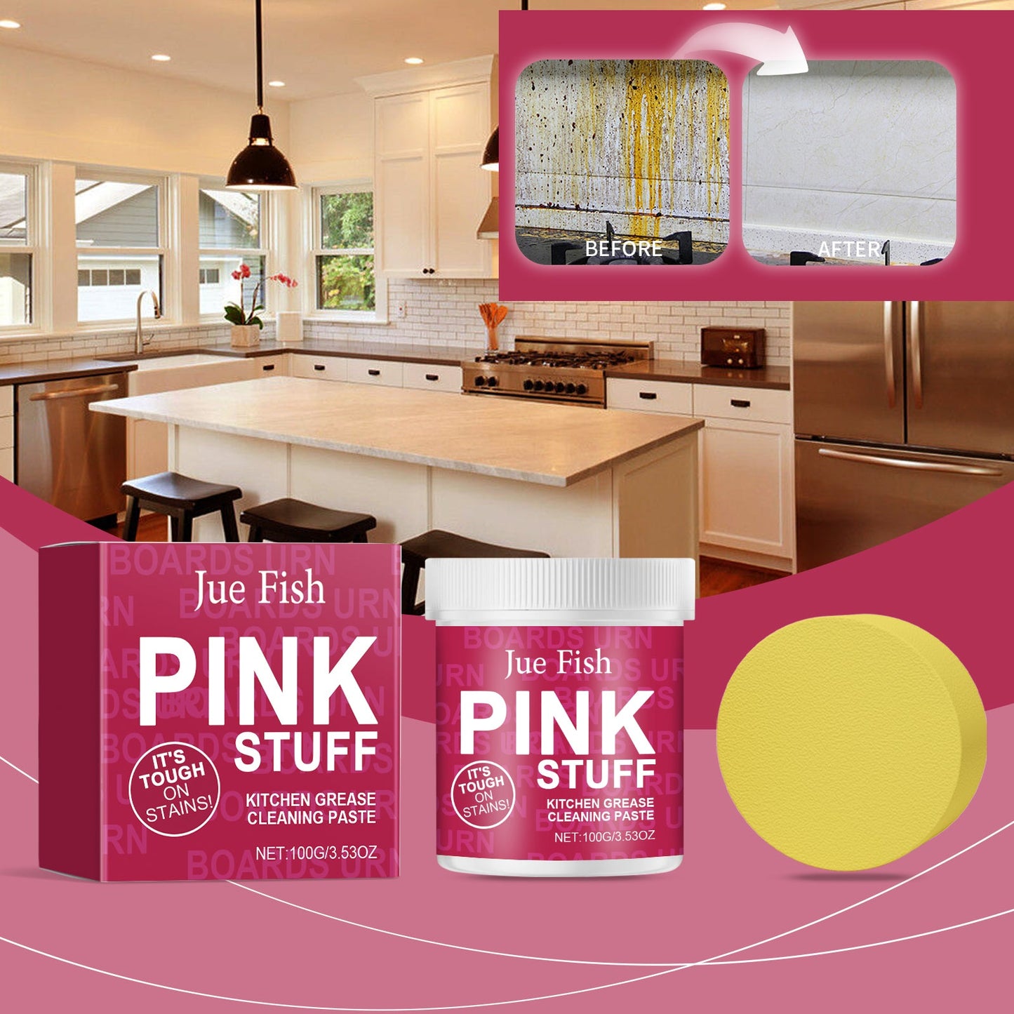 Kitchen Oil Cleaning Cream, Mild Multi-Functional Cleaning Cream To Clean The Kitchen Heavy Oil Cleaning - Korvel