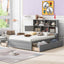 Full Size Platform Bed with Storage Headboard and Charging Station