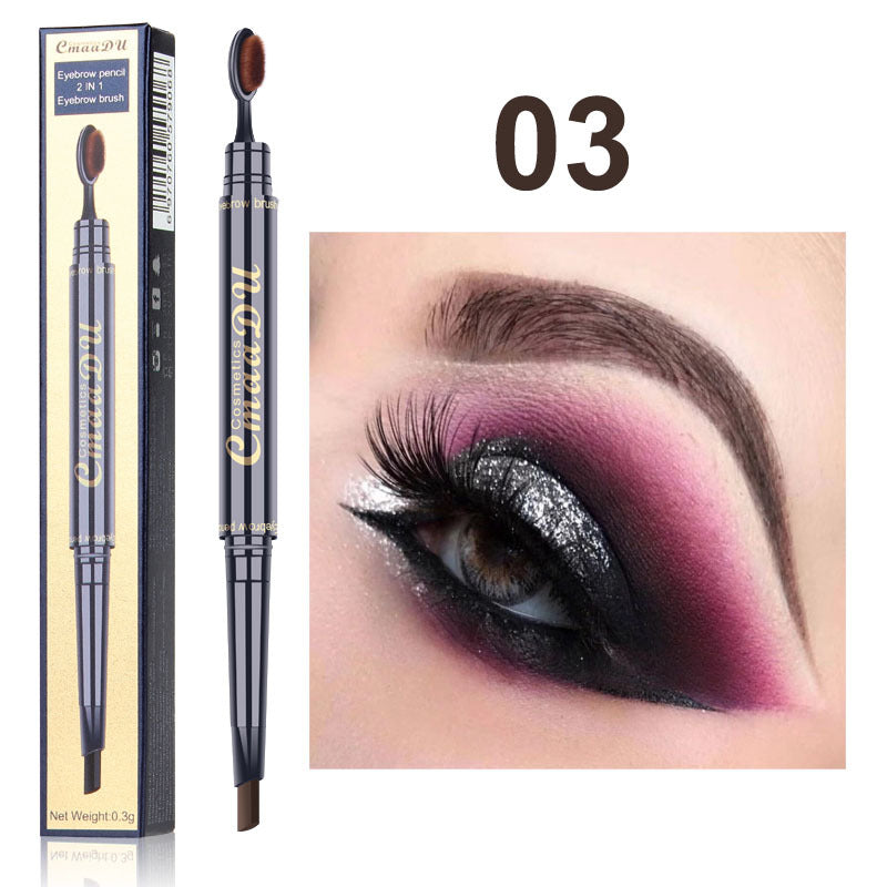 CmaaDu Toothbrush head eyebrow pencil pigment multi functional waterproof double ended eyebrow - Korvel