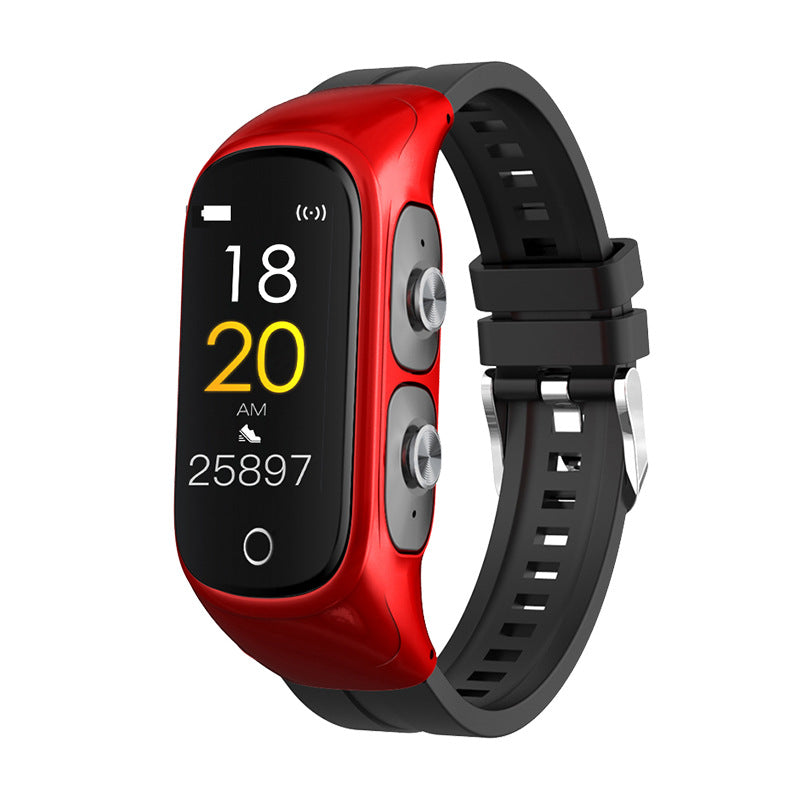 New N8 Smart Bracelet Pair Ear Bluetooth Headset Two-In-One Sports Watch - Korvel