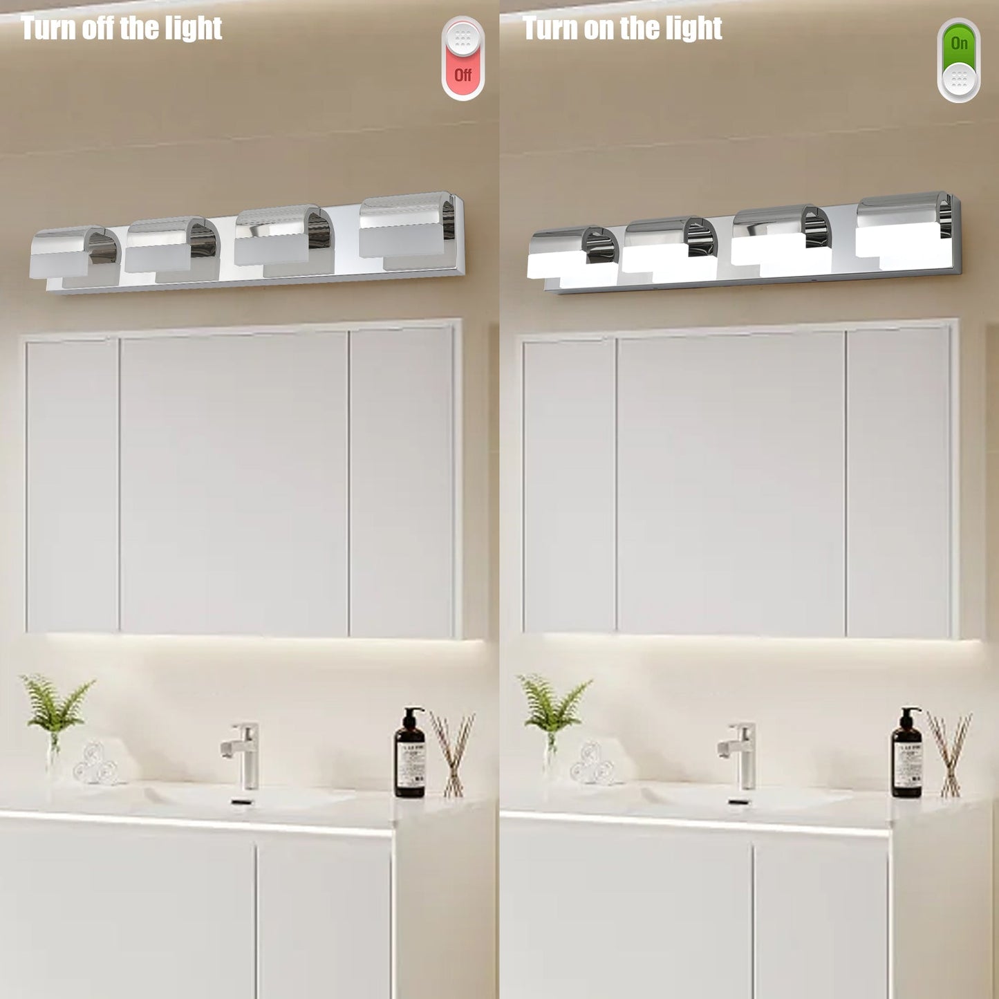 Modern 4-Light LED Vanity Lighting for Bathrooms